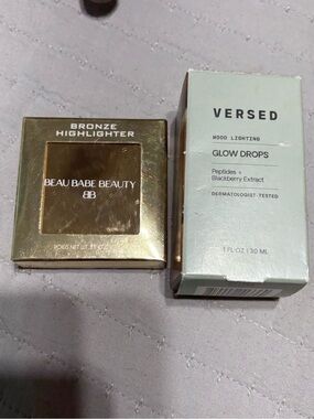Beau Babe Beauty Bronze Highlighter + Versed Mood Lighting Glow Drops bundle